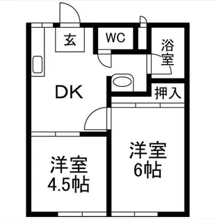 岡安コーポ【1階】の間取り