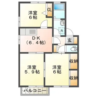 T’sプレイス B【2階】の間取り