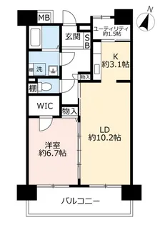 URアーベイン桜ノ宮駅前【6階】の間取り