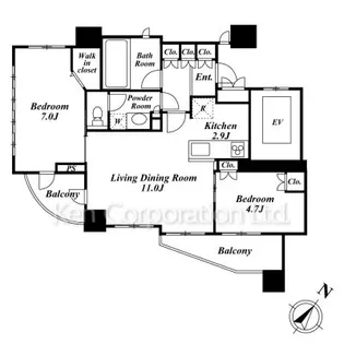 D’グランセ白金【13階】の間取り