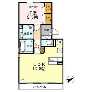 ニューハイツ須田ノ木 A棟【1階】の間取り