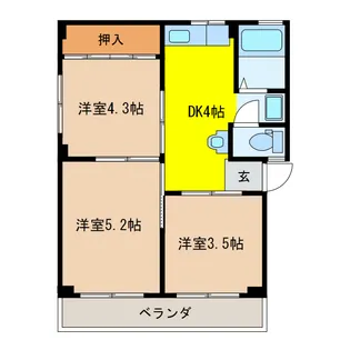 岐阜県岐阜市鏡島西2【アパート】の間取り