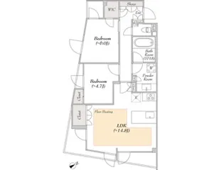 ルミークスイート恵比寿 302号室 3階【3階】の間取り