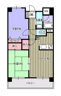 プルーリオン本町【6階】の間取り