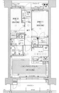 プレサンスロジェ桜川【9階】の間取り