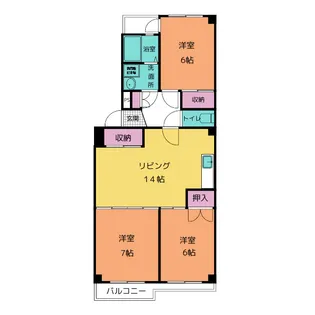 パピヨンカトー【3階】の間取り