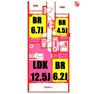 根岸旭台フーガ【1階】の間取り