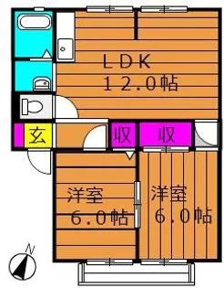 ヴュー葦高【1階】の間取り