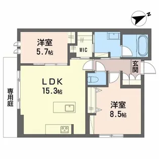 シャーメゾンウィンクス【1階】の間取り