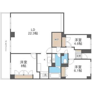 西28丁目パークマンション【5階】の間取り
