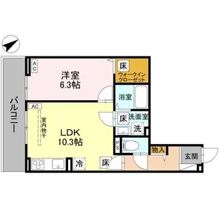 ノーブルラフィネ愛宕【1階】の間取り