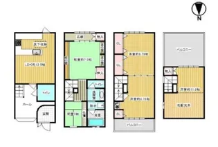 大阪府大阪市城東区鴫野西1【一戸建】の間取り