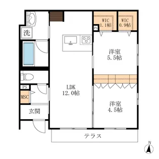 メゾン・ド・ファミーユ【1階】の間取り