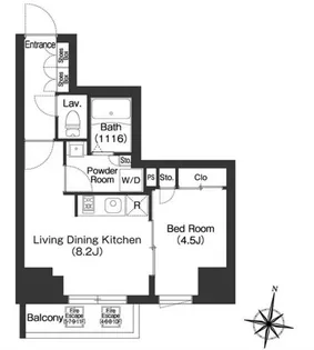 ミリアレジデンス広尾【4階】の間取り