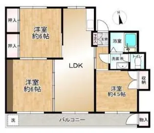 多摩川住宅ト 8号棟【2階】の間取り