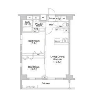 コンフォリア両国トロワ【5階】の間取り