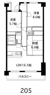 ミウパラスト【2階】の間取り
