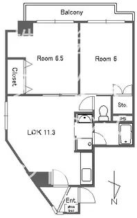 ベルカーサカモチ【3階】の間取り