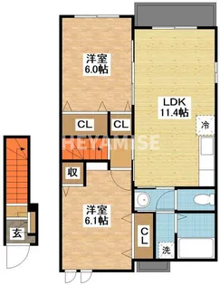 メゾンボヌールB【2階】の間取り