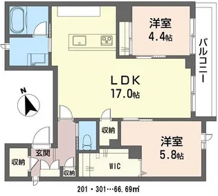 セレナ幸町【3階】の間取り