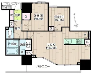 センター川崎マーク・レジデンス【13階】の間取り