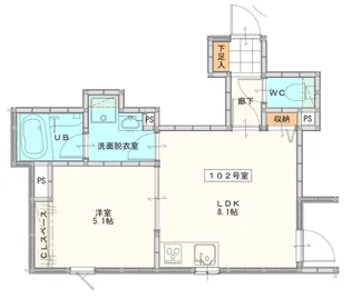(仮称)久留米野中町アパート【1階】の間取り