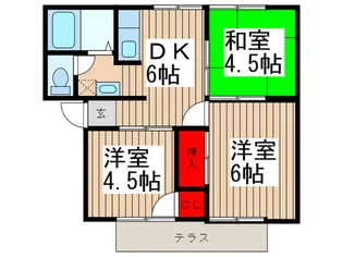 メゾンド-ル栗原B棟【1階】の間取り