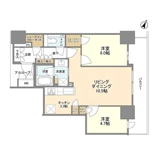 ザ・ファインタワー大阪肥後橋【4階】の間取り