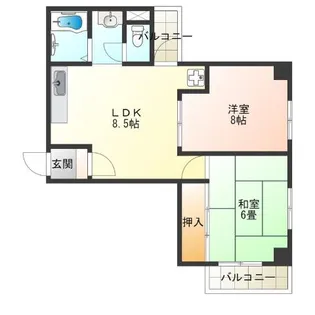 やよいシャーレー【4階】の間取り