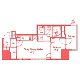 MARKS横浜戸部【8階】の間取り