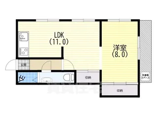 テラス上池田【1階】の間取り