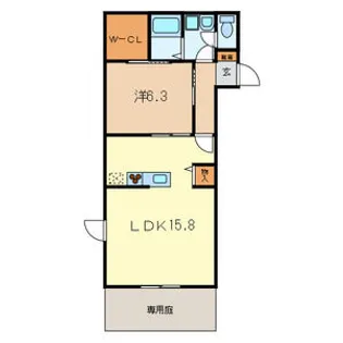 ベル エスペランサ ドゥ【1階】の間取り