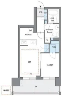 リビオレゾン両国オン・ザ・ステーション【6階】の間取り