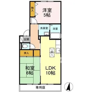 グリーンパーク大善寺II A棟【1階】の間取り