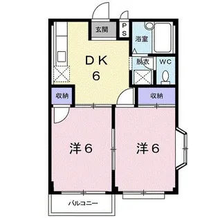 サンハイツB【1階】の間取り