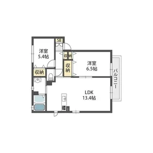 スクエアコート長尾C棟【1階】の間取り