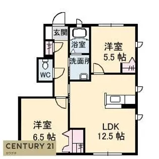 シャーメゾン明月G棟【1階】の間取り