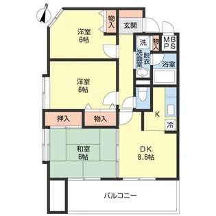 フォーアイマンションK【3階】の間取り