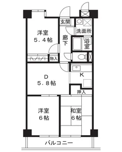 リーブル末長【3階】の間取り