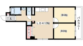 ゴールドパレス香流【2階】の間取り