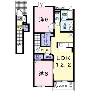 フォックス ヒルズ B【2階】の間取り