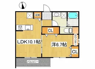 Aix 中村【3階】の間取り