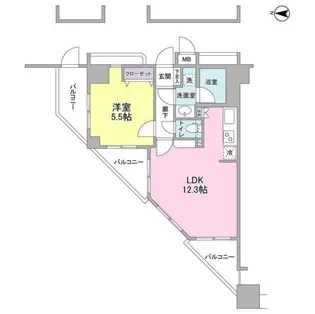 ラフィーネデュオ【9階】の間取り