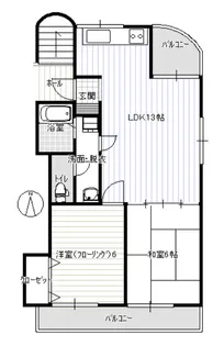マンションシャンテ【2階】の間取り