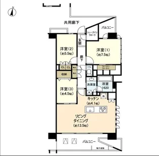 レーベン仙台一番町 THE FAVE【15階】の間取り