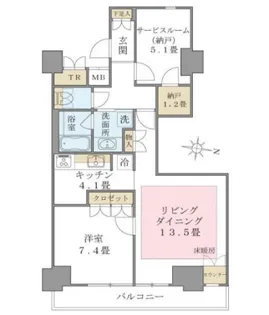 Brillia ist 東雲キャナルコート【10階】の間取り