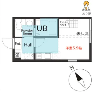 ハーミットクラブハウス井土ヶ谷II【1階】の間取り