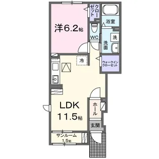 ラピスールB【1階】の間取り