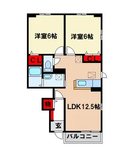 サニーハウス篠隈C【1階】の間取り