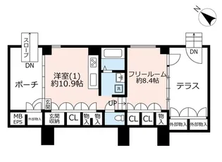 URヌーヴェル赤羽台【1階】の間取り